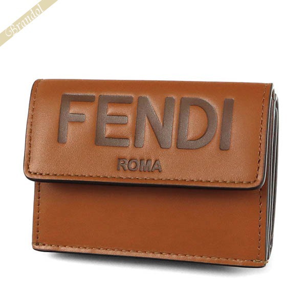 極美品 フェンディ FENDI レディース・メンズ 三つ折り財布 ロゴ