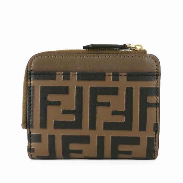 フェンディ FENDI レディース 二つ折り財布 FFロゴ ズッカ柄 L字