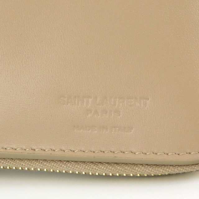 サンローラン SAINT LAURENT レディース ニつ折り財布 レザー ベージュ