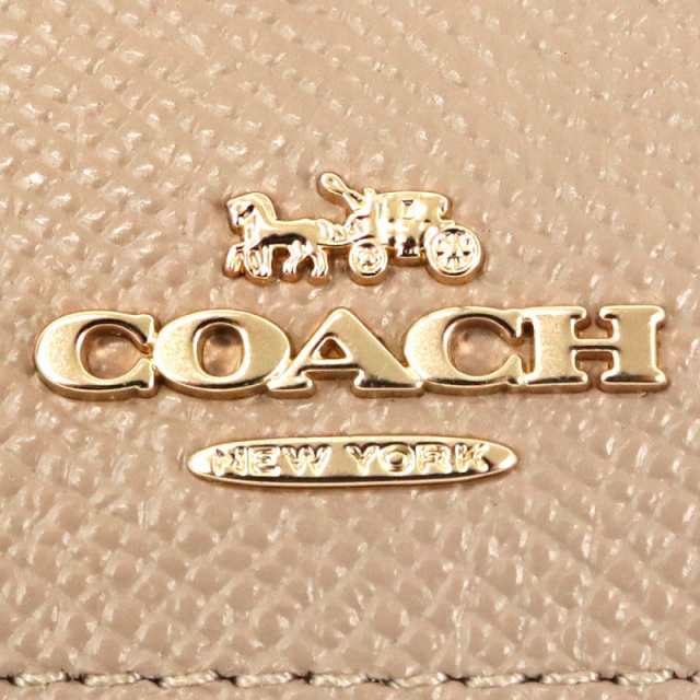 コーチ COACH レディース キーケース シンプル レザー ピンクベージュ