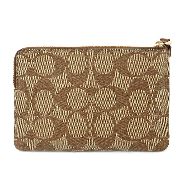 コーチ COACH ポーチ シグネチャー ベージュ×ライトブラウン コーチ COACH ポーチ シグネチャー リストレット ベージュ