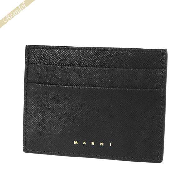 マルニ MARNI レディース・メンズ カードケース レザー シンプル クレジットカードケース ブラック PFMOQ04U07 LV520 Z360N