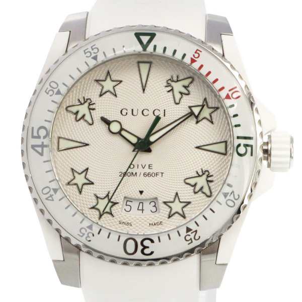グッチ GUCCI メンズ腕時計 DIVE ダイブ 40mm ホワイト YA136337の通販