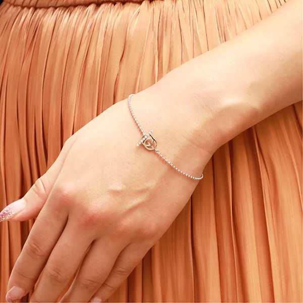 GUCCI レディース ブレスレット インターロッキングG ホワイトゴールド 