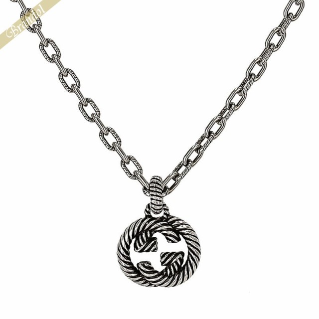 グッチ GUCCI レディース ネックレス インターロッキングG ペンダント クロームシルバー 604155 J8400 0811の通販は
