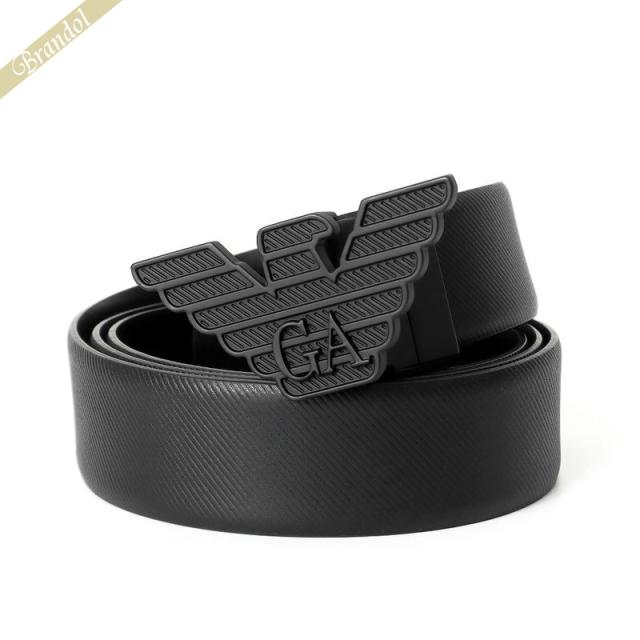 エンポリオアルマーニ EMPORIO ARMANI メンズ レザーベルト イーグルロゴ バックル オールブラック Y4S642 YQ48K 81386の通販は