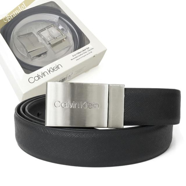 カルバンクライン Calvin Klein メンズ ベルト レザー リバーシブル 替えバックル付 ブラック×ブラウン 11CK020018-014の通販は 5,980円