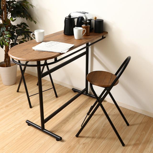 値下げ】 カウンター テーブル チェア 2脚 セット 幅110 奥行47  