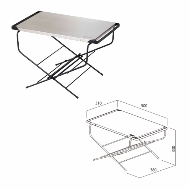 サイドテーブル アウトドア おしゃれ テーブル 幅50 奥行38 高さ33 作業台 ステンレストップ 薪置き 台 アウトドア テーブル ファイアー