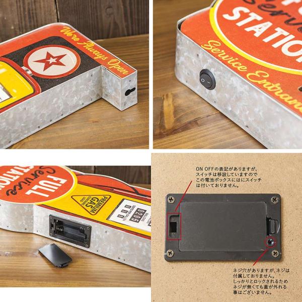 LEDサイン スタンド Full Service Station 看板 ライト shop レトロ アンティーク 照明_9