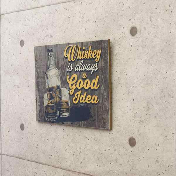 早割クーポン！ 木製 看板 ウッドボード Whiskey is a Good Idea ウイスキー バー 飾り お酒 プレート 店舗 おしゃれ  アンティーク ビンテージ カフェ - tokyo-bunka.com