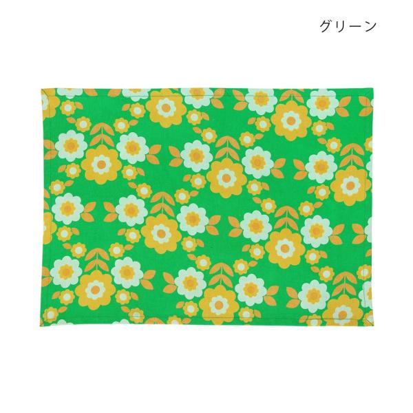 ❤️昭和レトロ❤️緑色の花柄テーブル 長方形❤️ 昭和レトロ柄 生地 花柄 キッチン 食器 ランチマット ランチョン