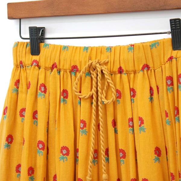 小花柄 フレア ワイド パンツ サロン コットン かわいい リゾート 春夏