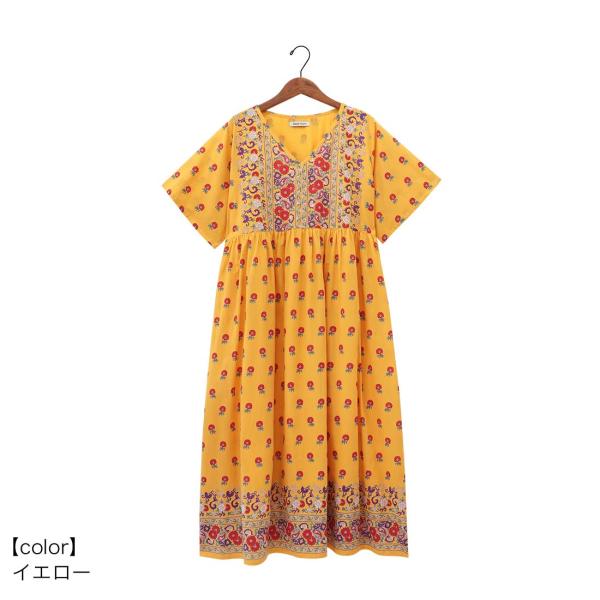 春夏 レトロフラワー 小花柄 コットン ワンピ かわいい リゾートの通販