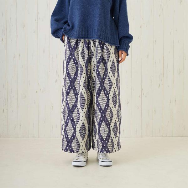 ジャガード パンツ 織り 秋冬 ワイド らくちん ストレート モノトーン ジャガード パンツ 織り 秋冬 ワイド らくちん ストレート モノトーン