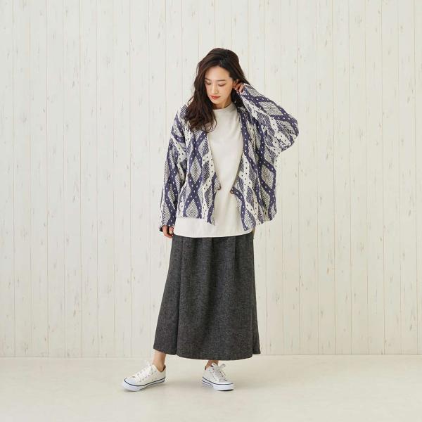 起毛 タック フレア ロングスカート 秋冬 ギャザー かわいい_7