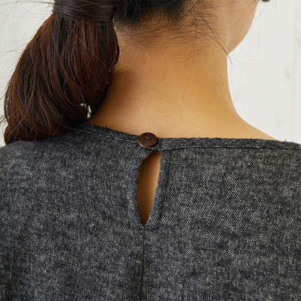 起毛 ワンピース Vネックロング 綿100 おしゃれ 秋冬 大人の通販はau