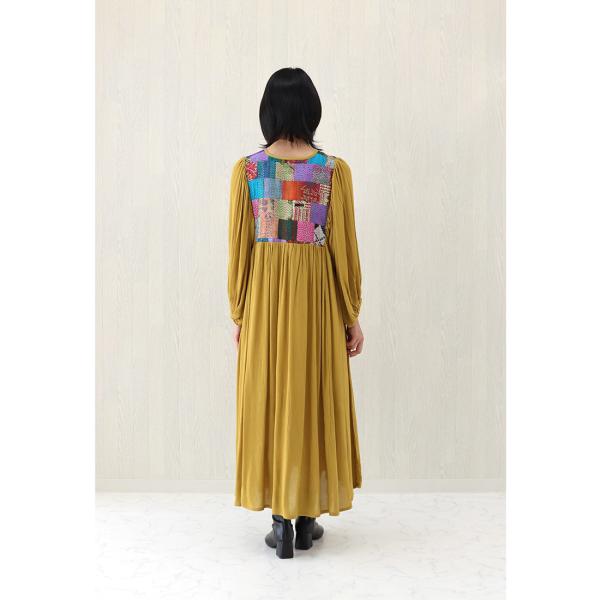 カンタ パッチワーク ワンピ 秋冬 ロング ワンピース おしゃれ 大人の