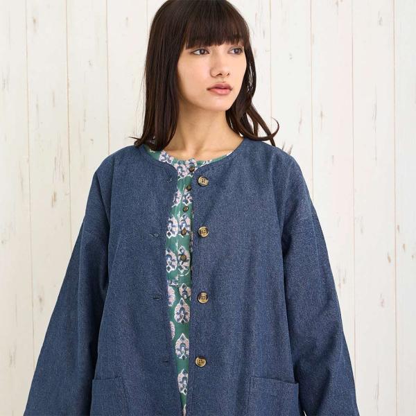 春アウター 春夏 デニム ジャケット 裏地 シャツ かわいい リゾートの