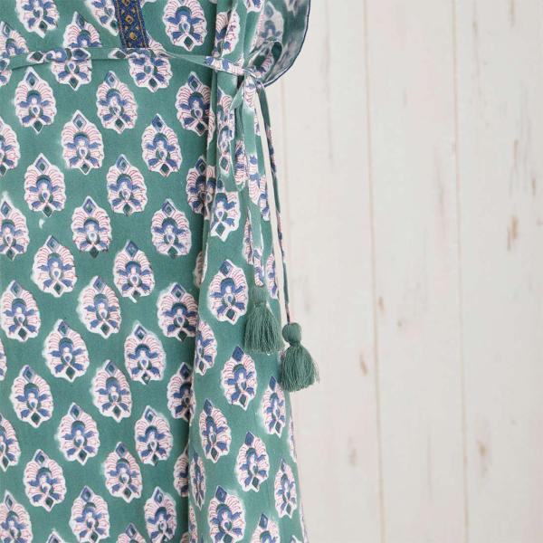 梅春 春夏 ブロックプリント 花柄 大人 レーヨン コットン ワンピ かわいい リゾートの通販は