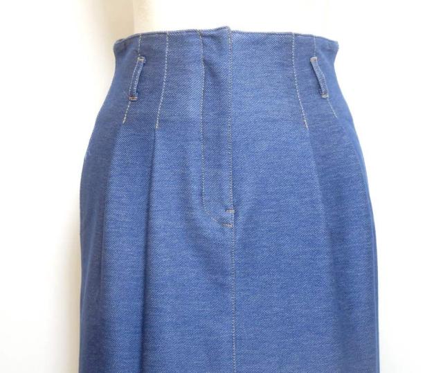 スカート 日本製 デニム ロングタックスカート Parmsel