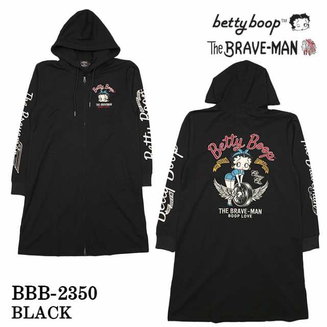 THE BRAVEMAN×BETTY BOOP ベティーブープ 天竺 フルZIP ロングパーカー