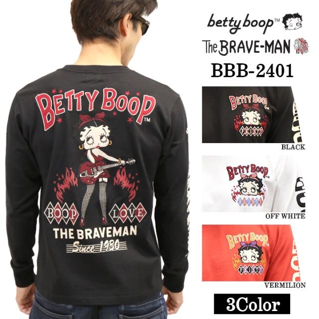 THE BRAVEMAN×BETTY BOOP ベティーブープ 天竺 長袖Tシャツ ロンTEE bbb-2401