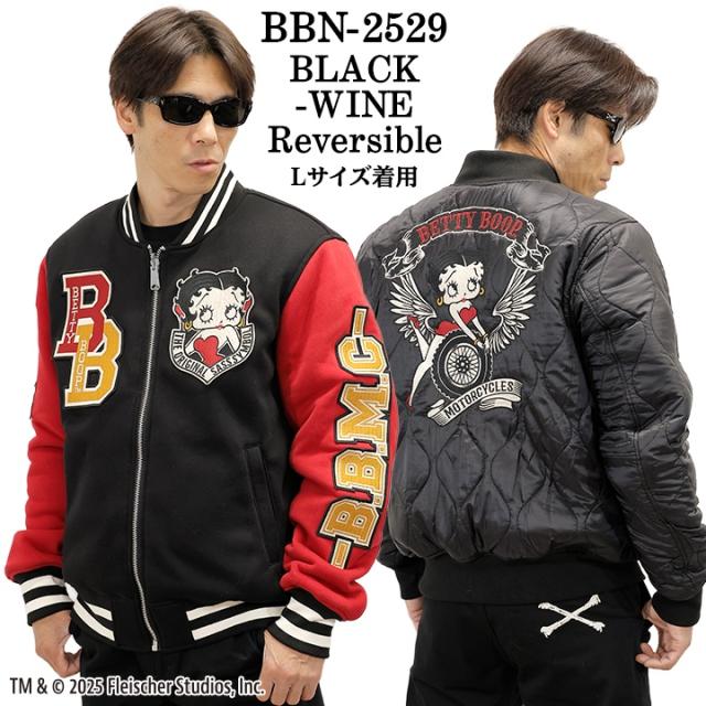 BETTY BOOP NEVERMIND REVERSIBLE STADIUM JACKET ベティーブープ ネバーマインド 中綿 リバーシブル スタジャン bbn-2529
