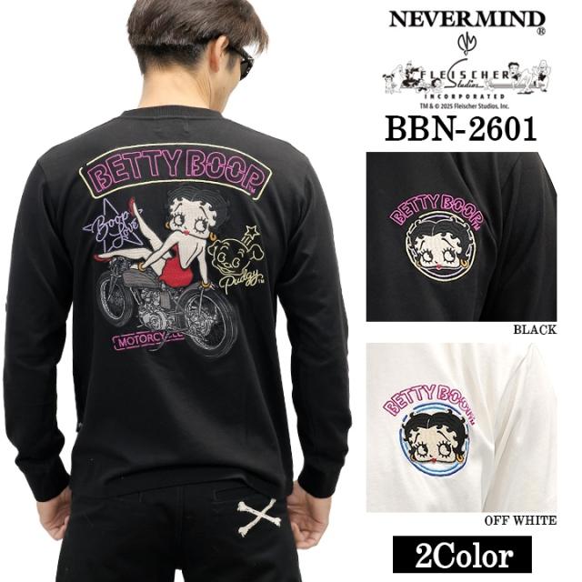 BETTY BOOP NEVERMIND TEE L/S T-SHIRT ベティーブープ ネバーマインド 天竺 ロンTEE 長袖 Tシャツ bbn-2601