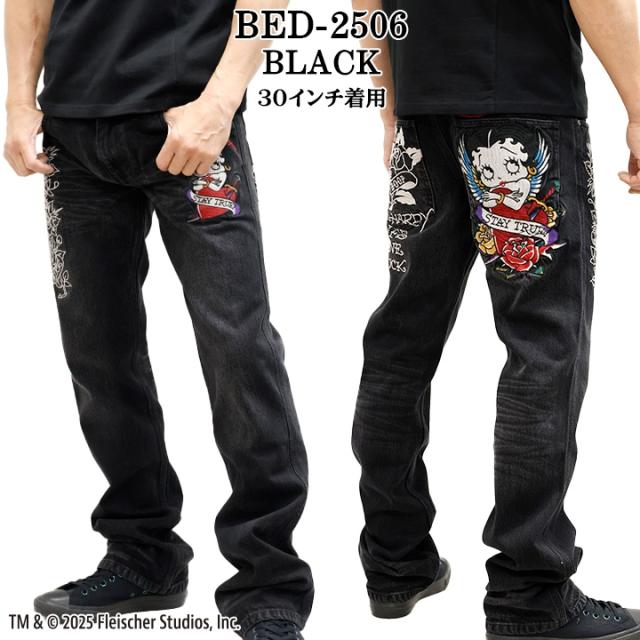 Ed Hardy×BETTY BOOP エドハーディー ベティ コラボ 刺繍 デニムパンツ ジーンズ ボトム bed-2506_1