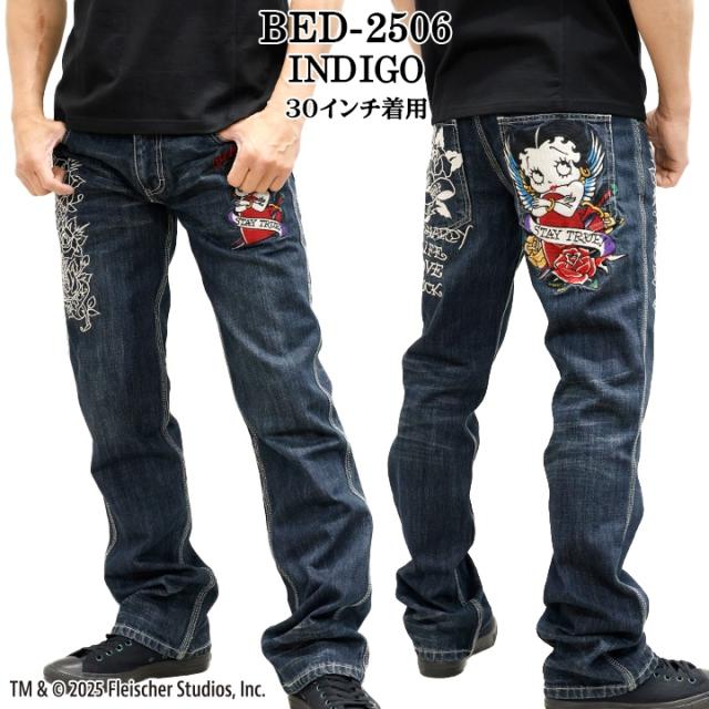 Ed Hardy×BETTY BOOP エドハーディー ベティ コラボ 刺繍 デニムパンツ ジーンズ ボトム bed-2506_4
