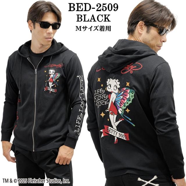 Ed Hardy BETTY BOOP F/Z PARKA HOODIE エドハーディー ベディ コラボ 天竺 パーカー bed-2509_1