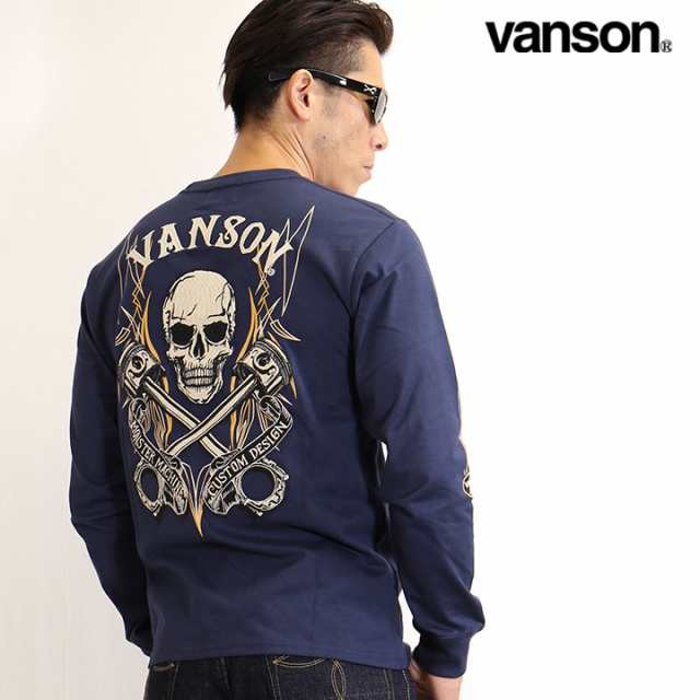 希少］VANSON長袖スカルTシャツ ロングTシャツ/カットソー(七分/長袖