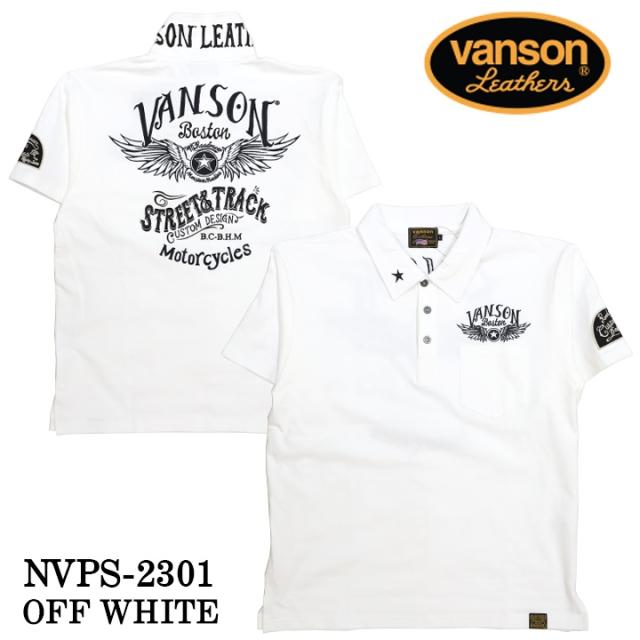 VANSON バンソン 天竺 半袖 ポロシャツ nvps-2301-r_6
