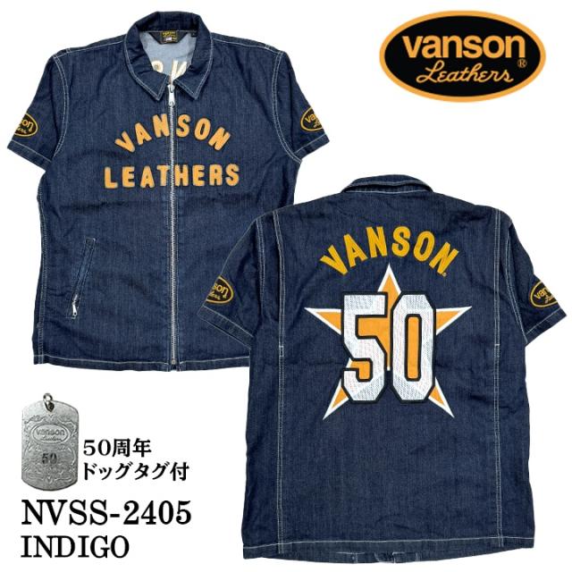 VANSON バンソン 50周年記念モデル ZIP 半袖シャツ nvss-2405_6