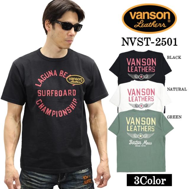 VANSON バンソン ヘヴィーオンス天竺 Made in USA 半袖Tシャツ nvst-2501