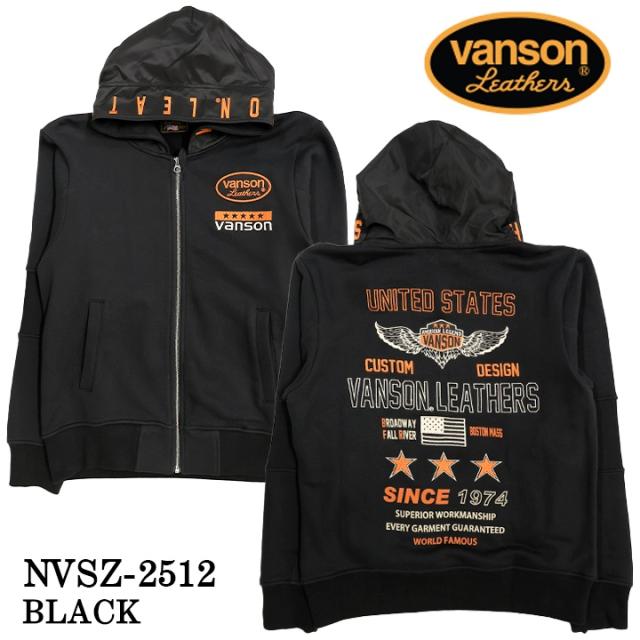 VANSON SWEATSHIRT F/Z PARKA HOODIE バンソン 裏毛 スウェット フルジップ パーカー nvsz-2512_3