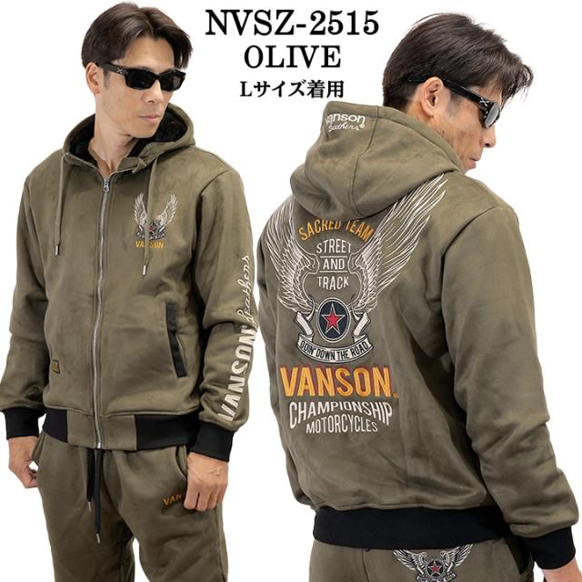 VANSON BONDING F/Z PARKA HOODIE バンソン 裏ファー ボンディング パーカー nvsz-2515_4
