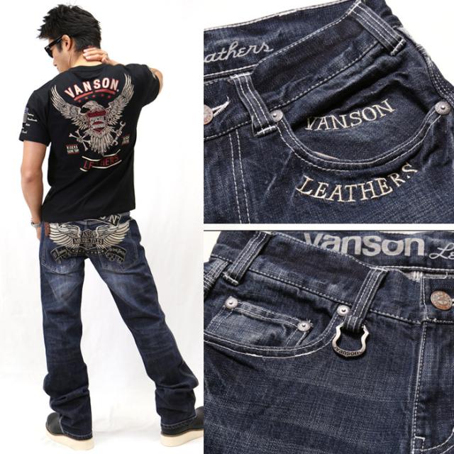 デニムパンツ VANSON バンソン フライングエンブレム sp-b-10