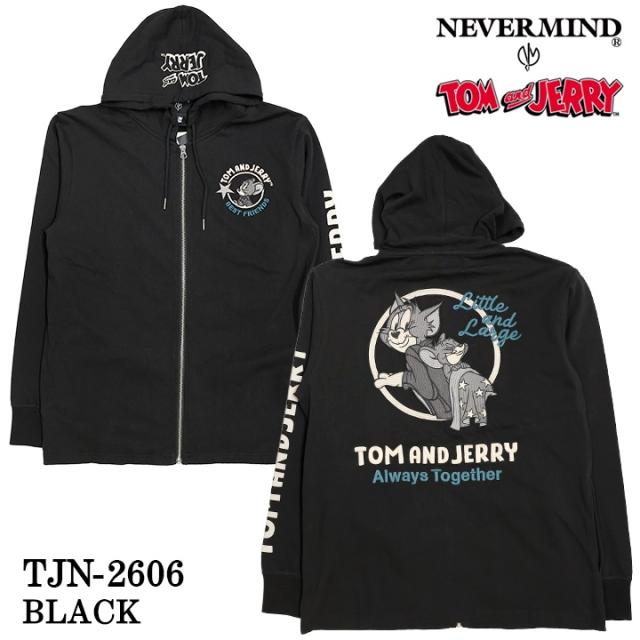 TOM&JERRY NEVERMIND LIGHT WEIGHT HOODIE F/Z PARKA トムとジェリー ネバーマインド コラボ 天竺 パーカー tjn-2606_3