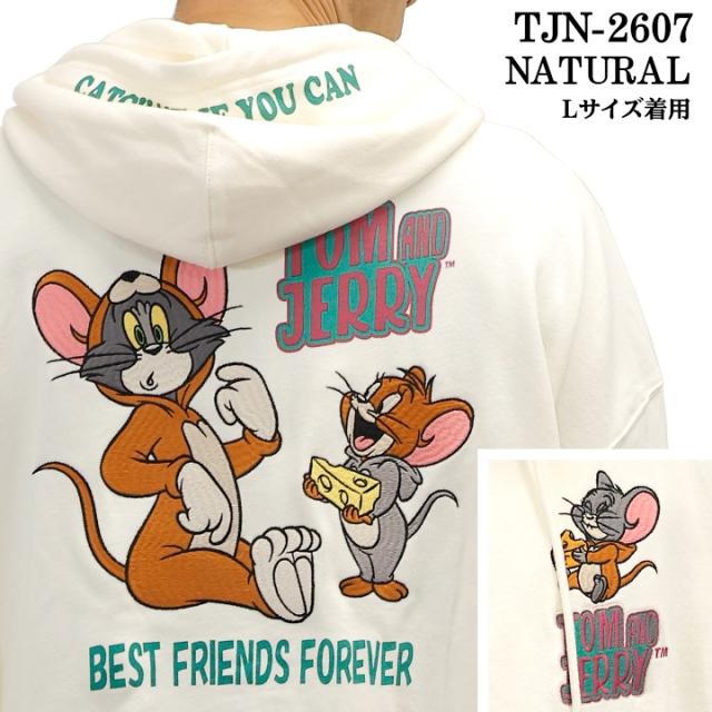 TOM&amp;JERRY NEVERMIND OVERSIZED HOODIE SWEATSHIRTS F/Z PARKA トムとジェリー ネバーマインド コラボ 裏毛 パーカー tjn-2607_5