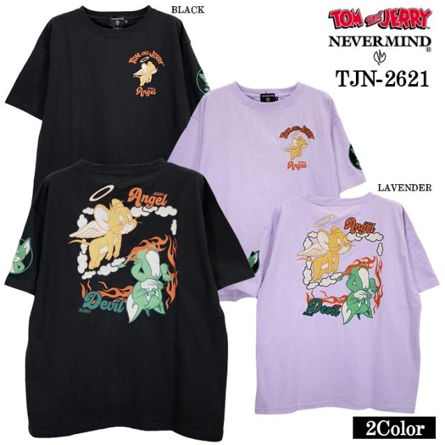 TOM&JERRY NEVERMIND OVERSIZED TEE S/S T-SHIRT トムとジェリー ネバーマインド コラボ 天竺 オーバーサイズ BIGサイズ 半袖 Tシャツ tjn-2621