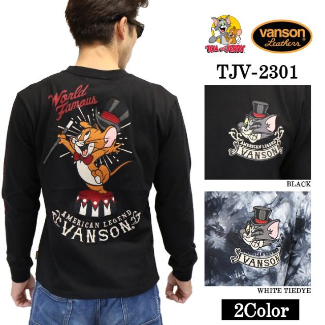 VANSON×TOM&JERRY バンソン トムジェリ コラボ 天竺 長袖Tシャツ ロンTEE tjv-2301