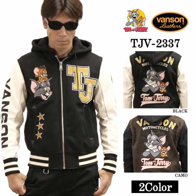 VANSON×TOM&JERRY バンソン トムジェリ コラボ ボンディング スタジャン tjv-2337