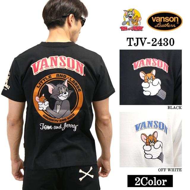 VANSON×TOM&JERRY バンソン トム＆ジェリー 天竺 半袖Tシャツ tjv-2430