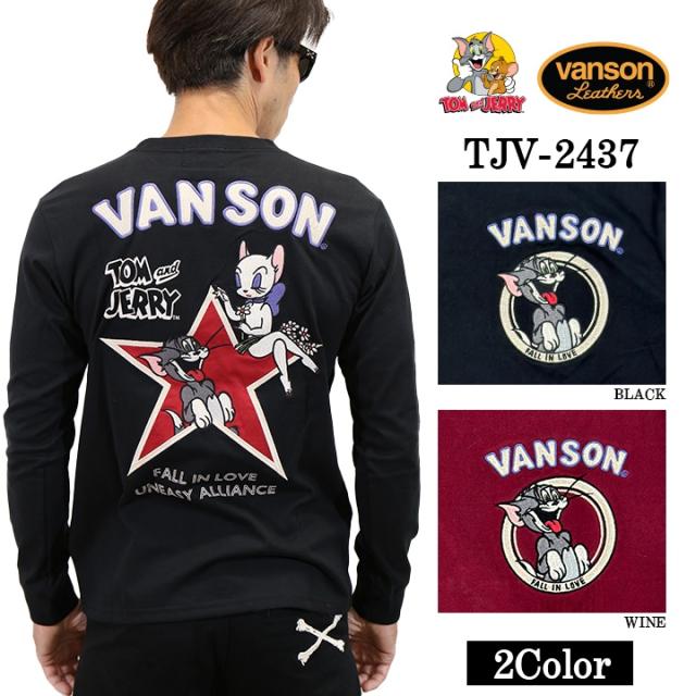 VANSON×TOM&JERRY バンソン トムとジェリー コラボ 天竺 長袖Tシャツ ロンTEE tjv-2437