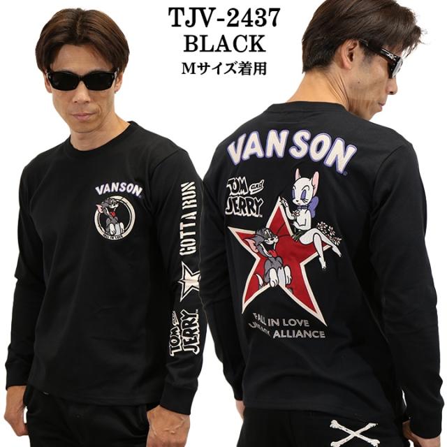 VANSON×TOM&JERRY バンソン トムとジェリー コラボ 天竺 長袖Tシャツ