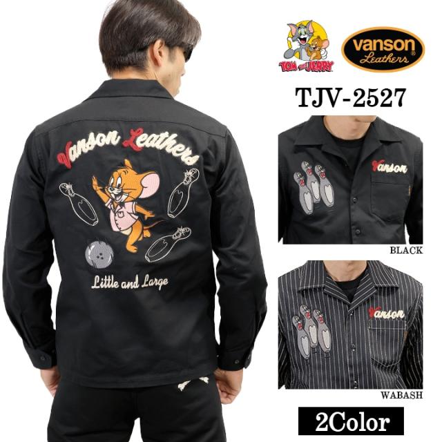 VANSON×TOM&JERRY TEILL L/S SHIRT バンソン トムとジェリー コラボ ツイル 長袖シャツ tjv-2527