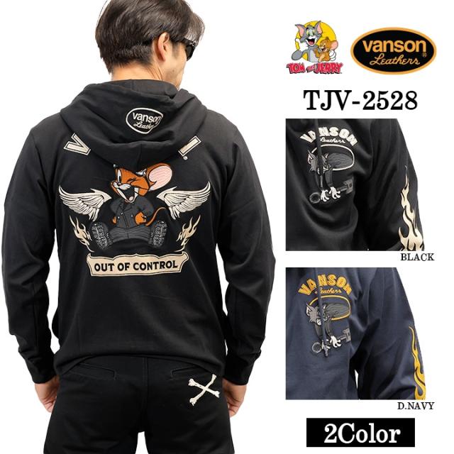 VANSON×TOM&JERRY PARKA HOODIE バンソン トムとジェリー コラボ 天竺 F/Zパーカー tjv-2528