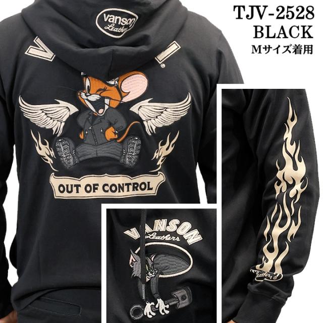 VANSON×TOM&JERRY PARKA HOODIE バンソン トムとジェリー コラボ 天竺 F/Zパーカー tjv-2528_2